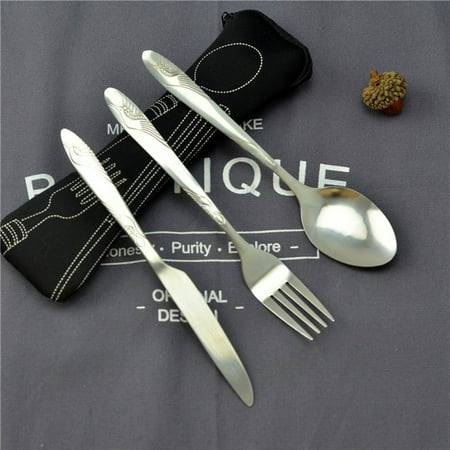 Easy to Carry This Portable Flatware Set with Case is Small in Size and Light in Weight Portable Cutlery